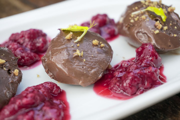 Dessert on a restaurant table