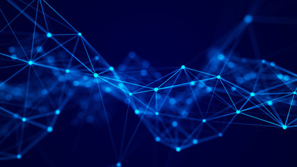 Network connection structure. Background for business event. Science background. Big data digital background. 3d rendering.
