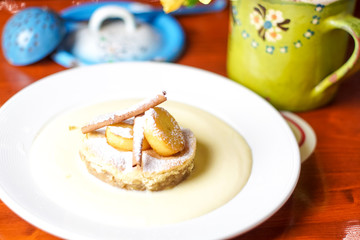 Dessert on a restaurant table