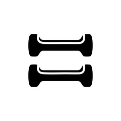 silhouette of dumbbell equipment gym isolated icon vector illustration design