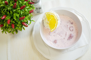 Dessert on a restaurant table