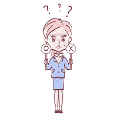 女性の回答　マルバツ札