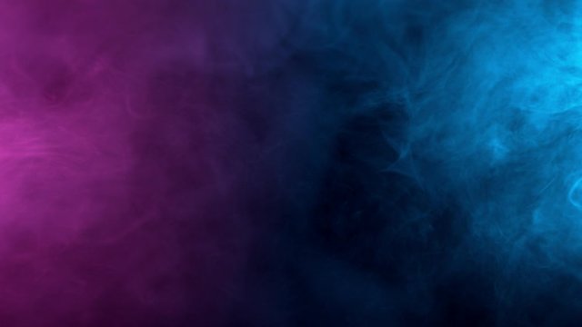 Slow motion of coloured smoke effect with neon lights