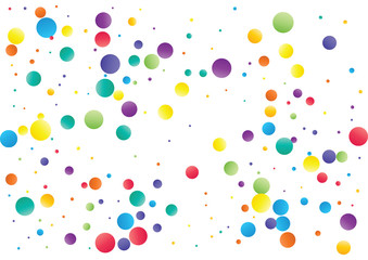 Festive color round confetti background. Abstract frame confetti texture for holiday, postcard, poster, website, carnivals, birthday and children's parties. Cover confetti mock-up. Wedding card layout