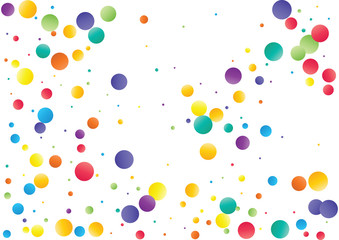 Festive color round confetti background. Abstract frame confetti texture for holiday, postcard, poster, website, carnivals, birthday and children's parties. Cover confetti mock-up. Wedding card layout