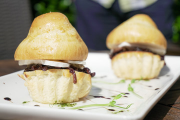 Fast food on a restaurant table