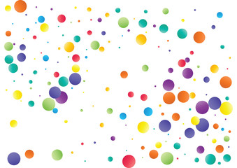 Festive color round confetti background. Abstract frame confetti texture for holiday, postcard, poster, website, carnivals, birthday and children's parties. Cover confetti mock-up. Wedding card layout