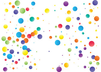 Festive color round confetti background. Abstract frame confetti texture for holiday, postcard, poster, website, carnivals, birthday and children's parties. Cover confetti mock-up. Wedding card layout