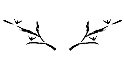 手描き　筆　あしらい