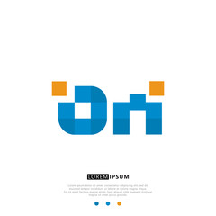 OM O M Logo Monogram with Blue and yellow Colors. modern letter logo design