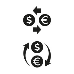 Exchange icon on white background.