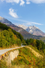 Road in the mountains, autumn in Montenegro