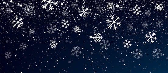 Fototapeta na wymiar Snow. Realistic snow overlay background. Snowfall, snowflakes in different shapes and forms. Snowfall isolated on transparent background