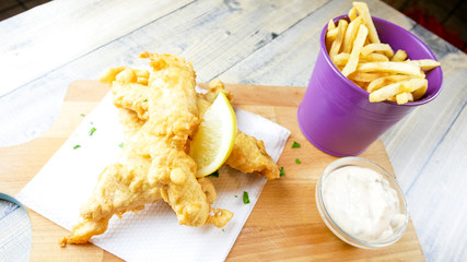 Fast food on a restaurant table