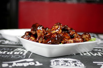 Fast food on a restaurant table