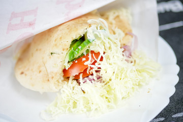 Fast food on a restaurant table