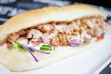 Fast food on a restaurant table