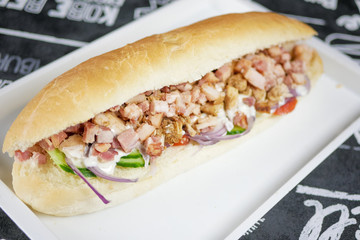 Fast food on a restaurant table