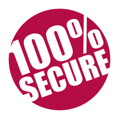 red vector banner 100% secure