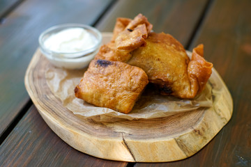 Fast food on a restaurant table