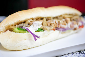 Fast food on a restaurant table