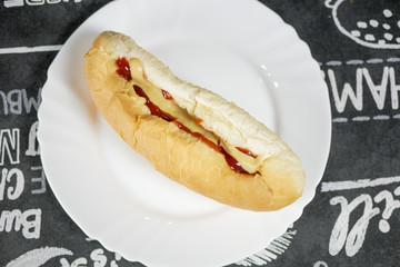Fast food on a restaurant table