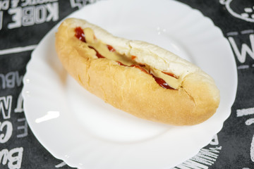 Fast food on a restaurant table