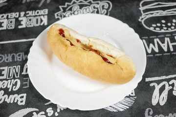 Fast food on a restaurant table