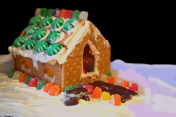 A home made "graham cracker" gingerbread house