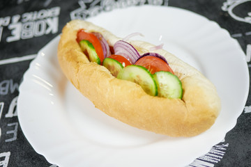 Fast food on a restaurant table