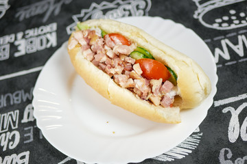 Fast food on a restaurant table