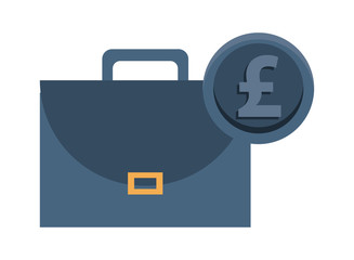 portfolio briefcase with money pound sterling