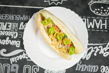 Fast food on a restaurant table