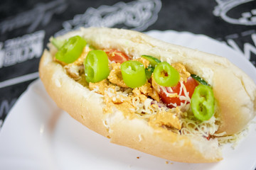 Fast food on a restaurant table