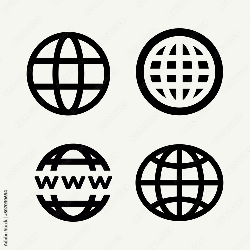 Aufkleber set of world wide for web computer and mobile