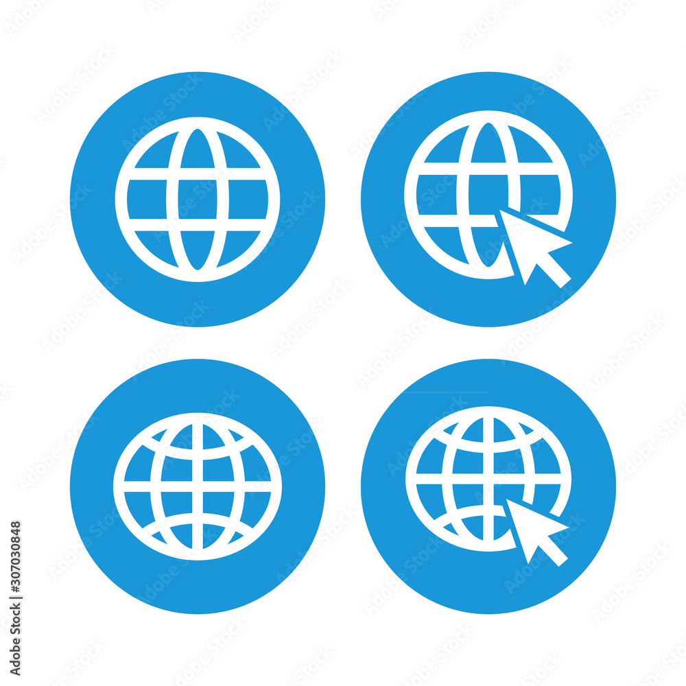 Aufkleber set of world wide for web computer and mobile app
