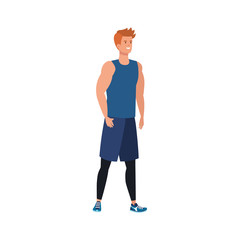 young man athlete avatar character vector illustration design