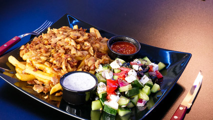 Gyros on a restaurant table