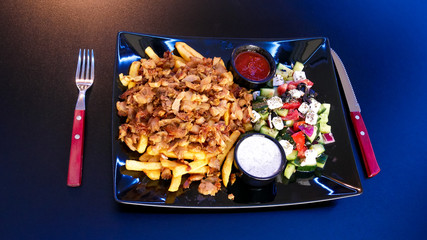 Gyros on a restaurant table