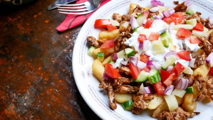 Gyros on a restaurant table