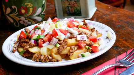 Gyros on a restaurant table