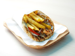 Gyros on a restaurant table