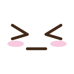 sad face kawaii comic character
