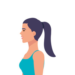 young woman athlete avatar character vector illustration design