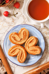 Butterfly cookies on the plate   