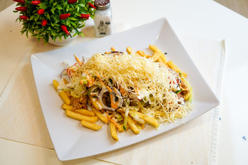 Gyros on a restaurant table