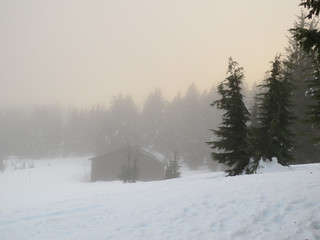 Snow at crater lake in 2012
