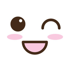 happy face kawaii comic character