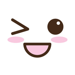 happy face kawaii comic character