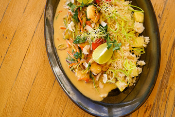 Main course in a restaurant